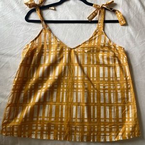 Universal Thread Yellow tie sleeve tank top